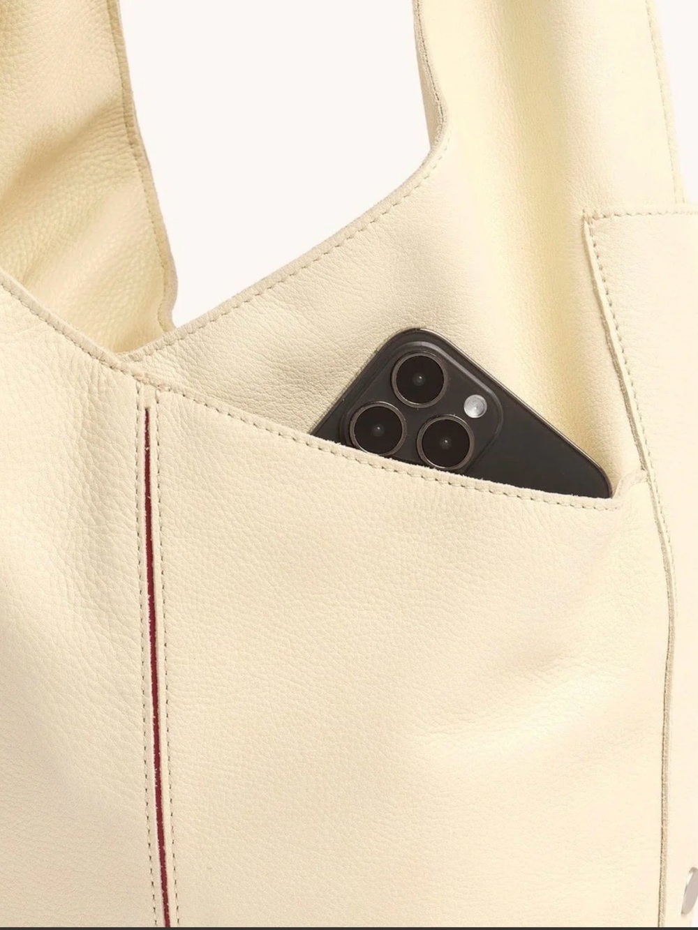 Hammitt Cream and Beige Two-Tone Leather Shoulder Bag - Picture 5 of 13